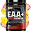 Nutrex Research EAA Hydration | EAAs + BCAA Powder | Muscle Recovery, Strength, Muscle Building, Endurance | 8G Essential Amino Acids + Electrolytes | 30 Servings It's Mango Time