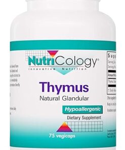 Nutricology Thymus Supplement - Thymus Tissue, Glandular Extract, 1000mg Raw Thymus Glandular, Ovine, Lyophilized, Hypoallergenic - 75 Count