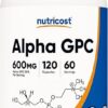 Nutricost Alpha GPC 600mg, 120 Vegetarian Capsules - Non-GMO and Gluten Free, 300mg Per Capsule