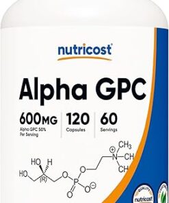 Nutricost Alpha GPC 600mg, 120 Vegetarian Capsules - Non-GMO and Gluten Free, 300mg Per Capsule