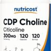 Nutricost CDP Choline (Citicoline) 300mg, 120 Vegetarian Capsules - Non-GMO, Vegetarian Friendly, Gluten Free