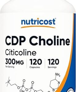 Nutricost CDP Choline (Citicoline) 300mg, 120 Vegetarian Capsules - Non-GMO, Vegetarian Friendly, Gluten Free