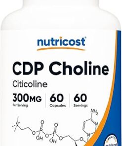 Nutricost CDP Choline (Citicoline) 300mg, 60 Vegetarian Capsules - Non-GMO, Vegetarian Friendly, Gluten Free …