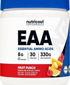 Nutricost EAA Powder 30 Servings (Fruit Punch) - Essential Amino Acids - Non-GMO, Gluten Free, Vegetarian Friendly