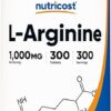 Nutricost L-Arginine 1000mg, Amino Acid Tablets (300 Tablets)