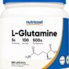 Nutricost L-Glutamine Powder (500 Grams) Unflavored - Gluten Free & Non-GMO, 100 Servings