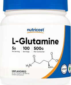 Nutricost L-Glutamine Powder (500 Grams) Unflavored - Gluten Free & Non-GMO, 100 Servings