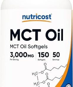 Nutricost MCT Oil Softgels 1000mg, 150 SFG (3,000mg Serv) - Great for Keto, Ketosis, and Ketogenic Diets