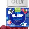 OLLY Kids Sleep Gummy, Occasional Sleep Support, 0.5mg Melatonin, L Theanine, Chamomile, and Lemon Balm Extracts, Childrens Chewable Supplement, Raspberry Flavor - 50 Count...