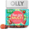 Olly Teen Girl Multi Gummy, Healthy Skin and Immune Support, 15 Essential Vitamins, Biotin, Zinc, Calcium, Chewable Multivitamin, Berry Melon, 35 Day Supply, 70 Count