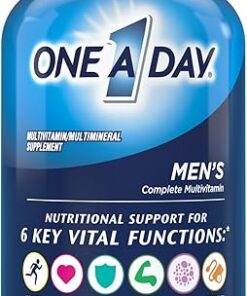 One A Day Men’s Multivitamin, Supplement Tablet with Vitamin A, Vitamin C, Vitamin D, Vitamin E and Zinc for Immune Health Support, B12, Calcium & more, 200 count (Packaging May...