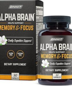 ONNIT Alpha Brain Premium Nootropic Brain Supplement, 90 Count, for Men & Women - Caffeine-Free Focus Capsules for Concentration, Brain Booster & Memory Support (1 Count (Pack...