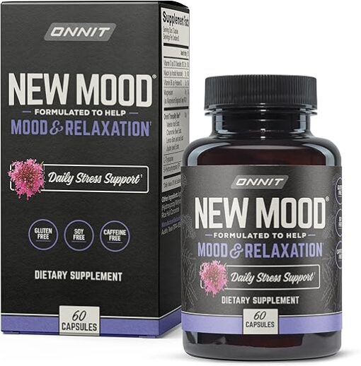 ONNIT New Mood - Occasional Stress Relief, Sleep and Mood Support Supplement, 60 Count