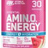 Optimum Nutrition Amino Energy Powder Plus Hydration, with BCAA, Electrolytes, and Caffeine, Watermelon Splash, 30 Servings (Packaging May Vary)