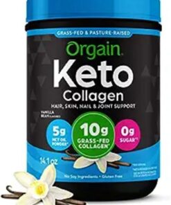 Orgain Keto Collagen Protein Powder, Vanilla - 10g Grass Fed Hydrolyzed Collagen Peptides for Women & Men, Type I & III, 5g MCT Oil - Hair, Skin, Nail, & Joint Support, Non-GMO,...