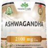 Organic Ashwagandha 2,100 mg - 100 Vegan Capsules Pure Organic Ashwagandha Powder and Root Extract - Stress Relief, Mood Enhancer