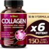 Organic Collagen 6,419 mg with Hyaluronic Acid, Biotin, Keratin, Resveratrol Hair Skin, Nails Vitamins - Made in The USA (90 Count (Pack of 1))