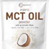 Organic MCT Oil Powder with Prebiotic Fiber,1 Pound(16 Ounce), Fast Fuel for Body and Brain, C8 MCT Oil for Coffee Creamer, No GMOs, Keto Diet, Vegan