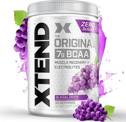 Original BCAA Powder Glacial Grape, Sugar Free Post Workout Muscle Recovery Drink with Amino Acids for Men & Women