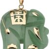 PalmBeach 14K Yellow Gold Genuine Green Jade Good Luck Elephant Charm Pendant (33mm)