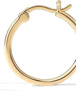 PAVOI 14K Gold Plated 925 Sterling Silver Post Lightweight Hoops | 20mm - 30mm Earring | Gold Hoop Earrings for Women