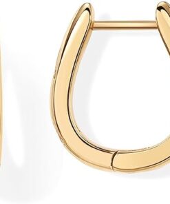 PAVOI 14K Gold Plated 925 Sterling Silver Posts Chunky Huggie Earrings for Women | Multi-Colored Cubic Zirconia Statement Hoop Earrings