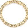 PAVOI 14K Gold Plated Chunky Curb Chain Anklet for Women | Lightweight Flat Curb Link Chain Anklets