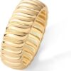 PAVOI 14K Gold Plated Chunky Statement Ring | Chunky Stackable Wide Band for Women