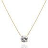 PAVOI 14K Gold Plated Crystal Solitaire 1.5 Carat (7.3mm) CZ Dainty Choker Necklace | Gold Necklaces for Women