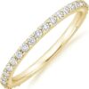 PAVOI 14K Gold Plated Cubic Zirconia Diamond Stackable Eternity Bands for Women