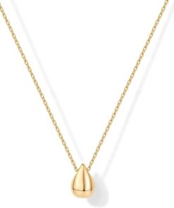 PAVOI 14K Gold Plated Dainty Pear Pendant Necklace for Women | Tear Pendant Necklaces