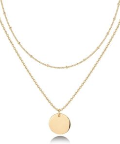 PAVOI 14K Gold Plated Layering Necklaces | Stylish Minimalist Design Pendant Necklaces | Butterfly, Heart, Lock, Evil Eye, Coin, Lightning Bolt, Circle, Cross Pendants for Women