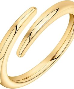 PAVOI 14K Gold Plated Open Twist Eternity Band for Women