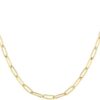 PAVOI 14K Gold Plated Paperclip Chain Necklaces for Women | Gold Chain Necklace | Adjustable Link Chain Necklaces