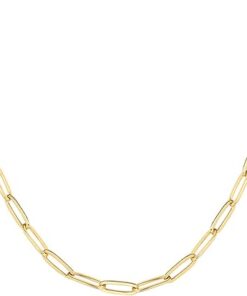 PAVOI 14K Gold Plated Paperclip Chain Necklaces for Women | Gold Chain Necklace | Adjustable Link Chain Necklaces