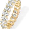 PAVOI 14K Gold Plated Rings Oval Cubic Zirconia Love Ring | Eternity Ring | 5mm Stackable Rings for Women | Gold Rings for Women