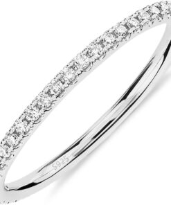 PAVOI 14K Gold Plated Solid 925 Sterling Silver CZ Simulated Diamond Stackable Ring Eternity Bands for Women