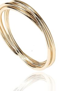 PAVOI 14K Plated Interlocked Rolling Anxiety Ring for Women and Men| Fidget Ring for Women | Stacking Ring | Gold Ring for Women