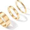 PAVOI 18K Gold Plated 3 Rings Set | Gold Stacking Rings for Women | Stacking Ring Set