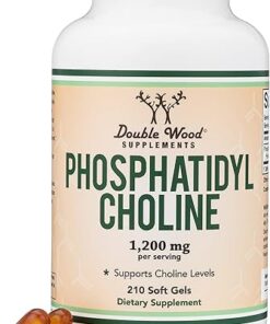 Phosphatidylcholine 1,200mg – 210 Softgels – Enhanced Version of Sunflower and Soy Lecithin (Choline Supplements) - Non-GMO and Gluten Free to Support Brain Health by Double Wood