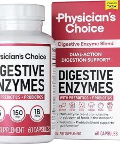 Physician's CHOICE Digestive Enzymes - Multi Enzymes, Organic Prebiotics & Probiotics for Digestive Health & Gut Health - Meal Time Discomfort Relief & Bloating - Dual Action...