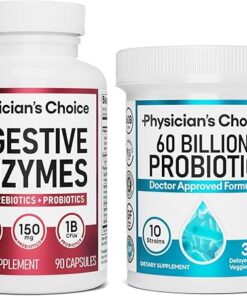 Physician's CHOICE - Optimal Gut Health Bundle: 60 Billion Probiotics + Digestive Enzyme 90ct for Digestive Comfort and Immune Support