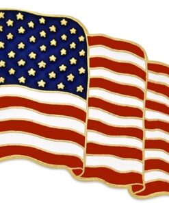 PinMart American Flag Lapel Pin – Made in the USA - Gold or Nickel Plated Enamel Pin – Patriotic Rectangular or Waving United States Country Pin for Coats, Suit Jackets and...