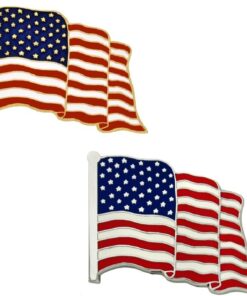 PinMart's 2 Pack Made in the USA American Flag Enamel Lapel Pins