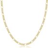 PORI JEWELERS 14K Yellow Gold 2.5mm, 3.5mm, 4.5mm, or 5.5mm Figaro Link Chain Necklace- Made in Italy- Multiple Lengths Available