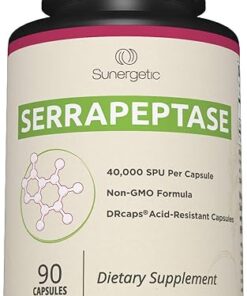 Premium Serrapeptase Enzyme Supplement – Helps Support Sinus Health – Powerful Serrapeptase Enzymes Formula – 40,000 SU Per Capsule- 90 Enteric Coated Serrapeptase Capsules