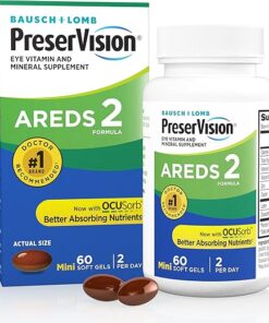 PreserVision AREDS 2 Eye Vitamin & Mineral Supplement, Contains Lutein, Vitamin C, Zeaxanthin, Zinc & Vitamin E, 60 Minigels (Packaging May Vary)