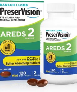 PreserVision AREDS 2 Eye Vitamin & Mineral Supplement, Contains Lutein, Vitamin C, Zeaxanthin, Zinc & Vitamin E, 120 Softgels (Packaging May Vary)