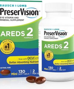 PreserVision AREDS 2 Eye Vitamin & Mineral Supplement, Contains Lutein, Vitamin C, Zeaxanthin, Zinc & Vitamin E, 130 Softgels (Packaging May Vary)