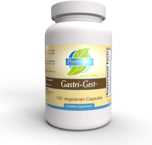 Priority One Vitamins Gastri Gest 120 Vegetarian Capsules - powerful combination of plant enzymes That help maintain healthy digestion and intestinal enzyme activity.*